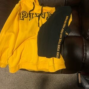 PINK Victoria's Secret Yellow and Black Sweaters Casual Style